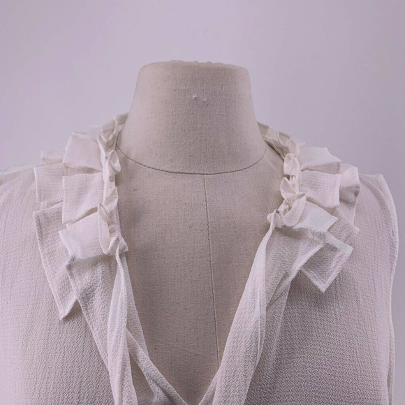 **3-for-$30** Le Gali Hillary Blouse Ivory Tie Neck  XXL - Picture 3 of 11